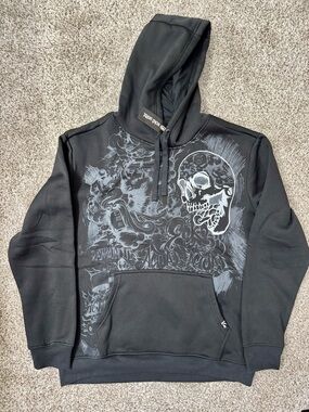 Ecko Unlimited Black Graphic Skull Pullover Hoodie